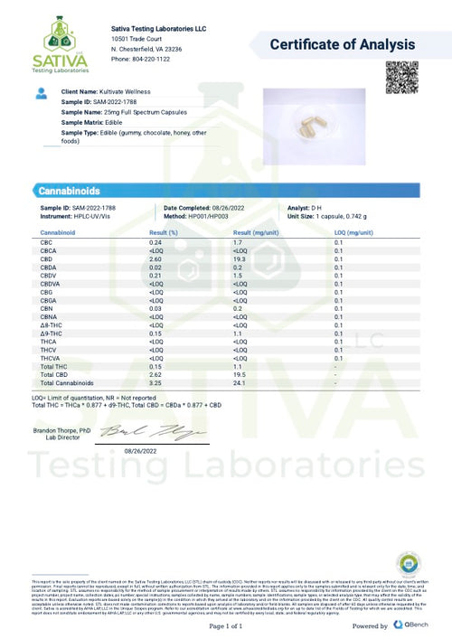 1500mg Full Spectrum CBD Gel Capsules 30 Count