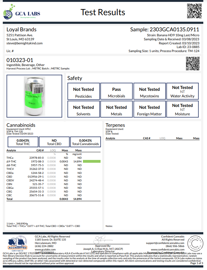 Mighty Kind 10 mg Delta-9 THC Seltzer